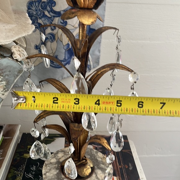 •VINTAGE TOLE GILT MARBLE CANDELABRA• - Picture 11 of 15
